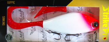 Strike pro ,Guppie 13cm ,s,Custom, red Head, perlweiss